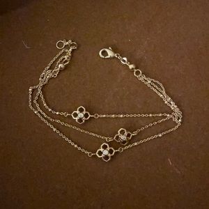 Kendra scitt 3 strand rose gold with clear stone bracelet